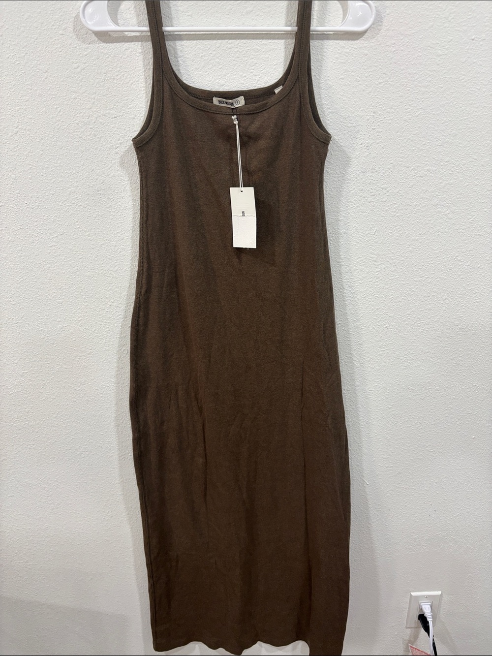 Buck Mason Women’s Heather Moss Surplus Rib Scoop Neck Tank Dress Small $128